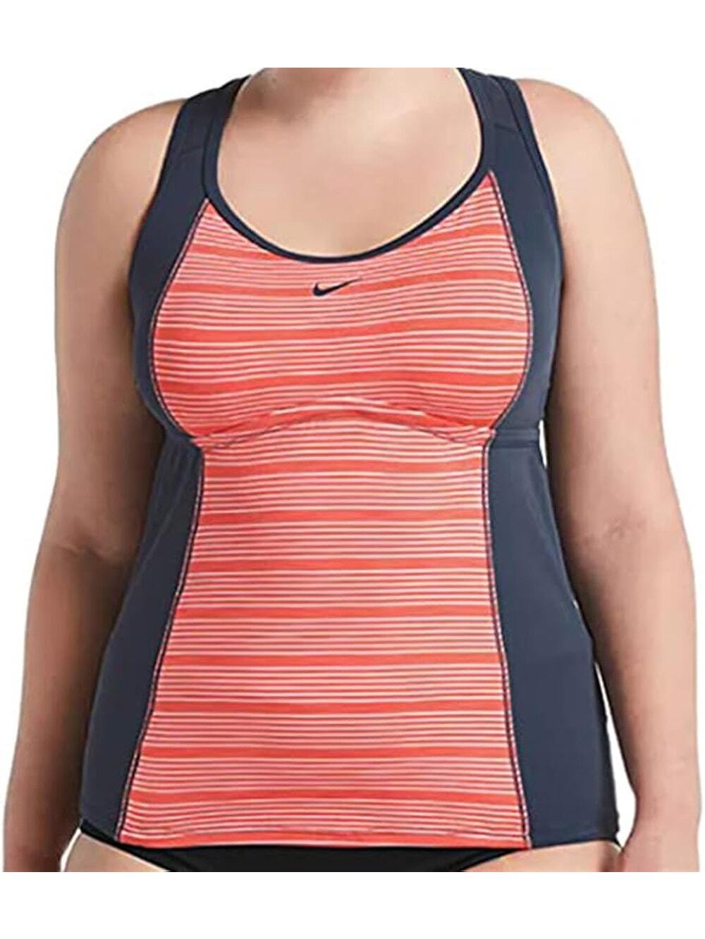 Nike Women's 1X Racerback Tankini Top Navy/Coral NWT